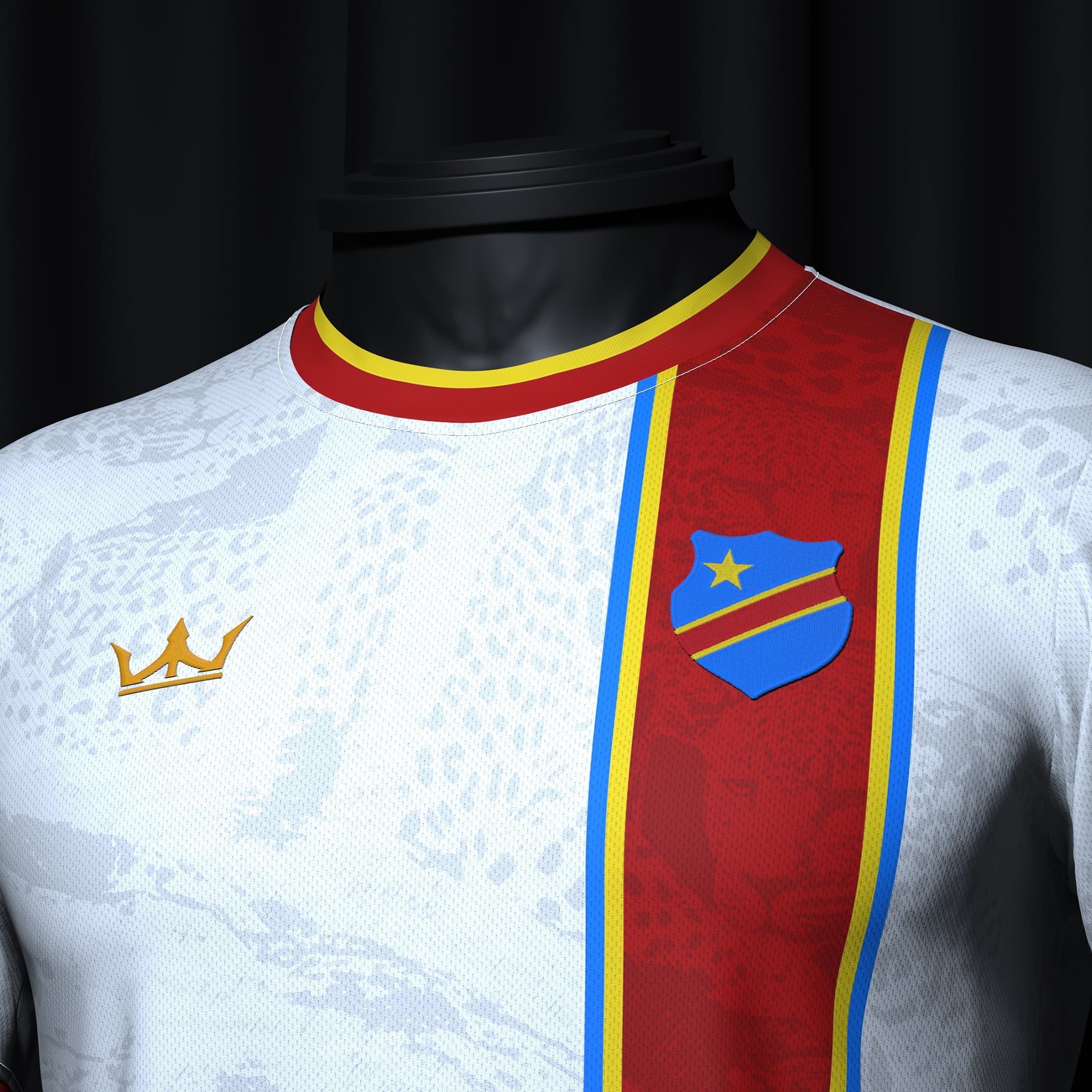 DR Congo Heritage Custom Football Jersey White Soccer Shirt