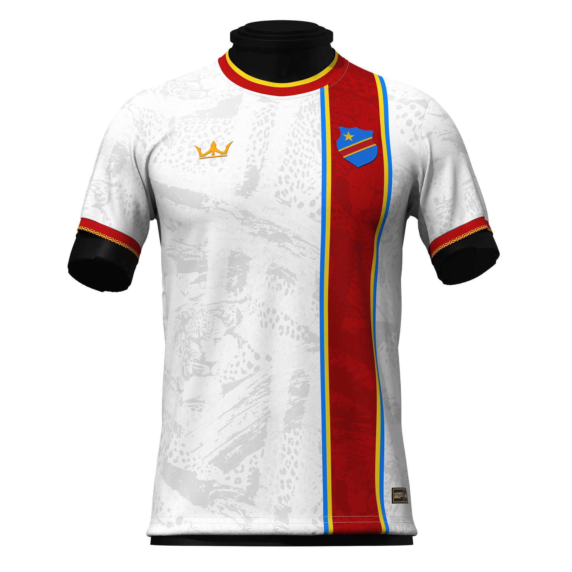 DR Congo Heritage Custom Football Jersey White Soccer Shirt