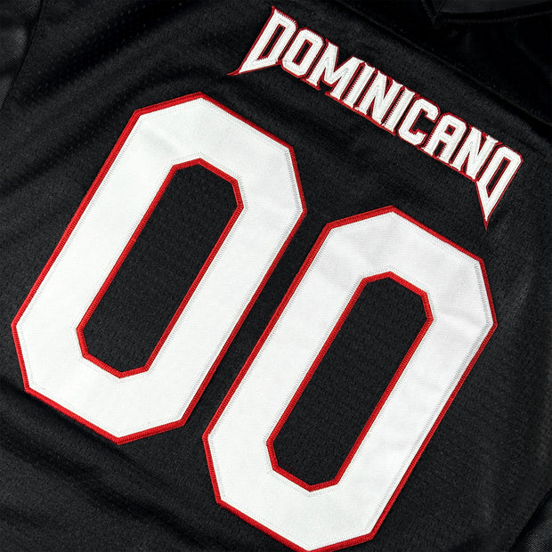 Dominican Republic Heritage Custom Black Football Jersey Closeups 
