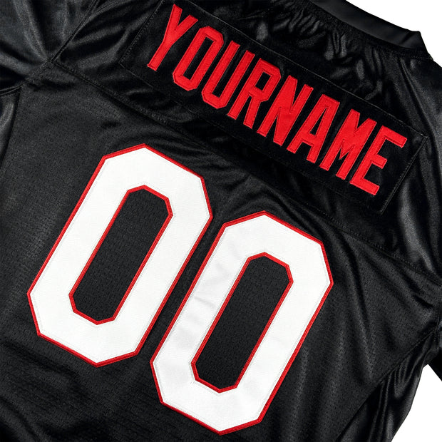 Dominican Republic Heritage Custom Black Football Jersey Closeups Customized 