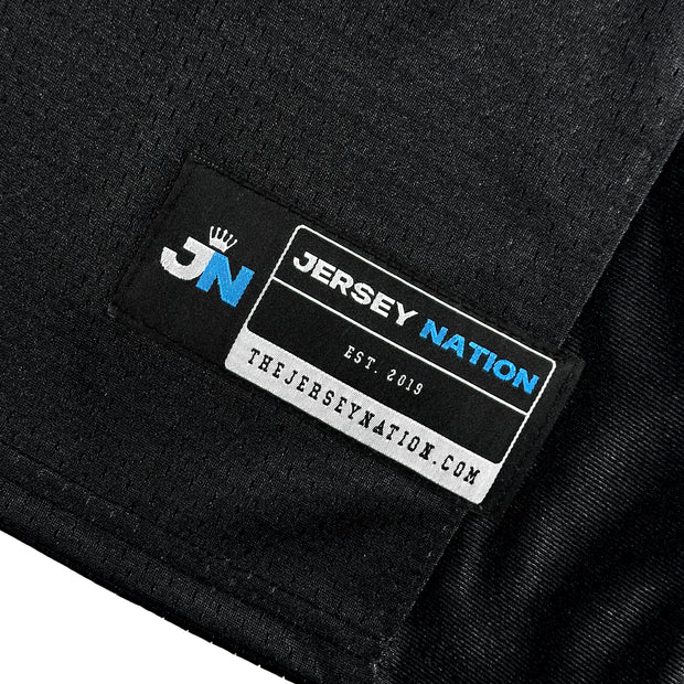 Dominican Republic Heritage Custom Black Football Jersey Closeup 