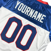 Dominican Republic Heritage Custom American Football Jersey White Blue Customized