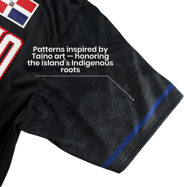 Dominican Republic Black Heritage Custom Baseball Jersey Sleeves Taino Cultural Details