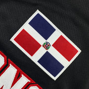 Dominican Republic Black Heritage Custom Baseball Jersey Stitched Flag Closeup