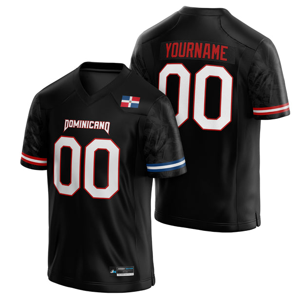 Dominican Republic Heritage Custom American Football Jersey Black