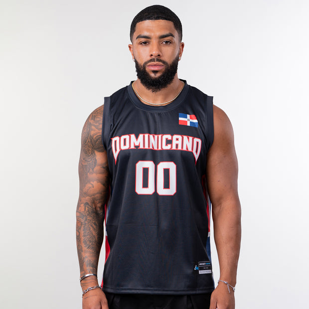 Dominican Republic Heritage Custom Black Basketball Jersey Model Front
