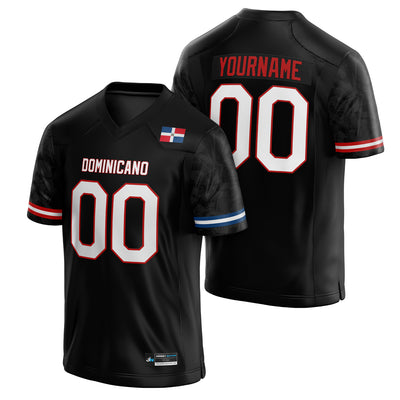 Dominican Republic Heritage Custom Football Jersey Black