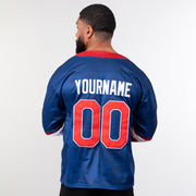 Dominican Republic Heritage Custom Hockey Blue Jersey Back Customized