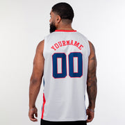 Dominican Republic Heritage Custom White Basketball Jersey Model Back