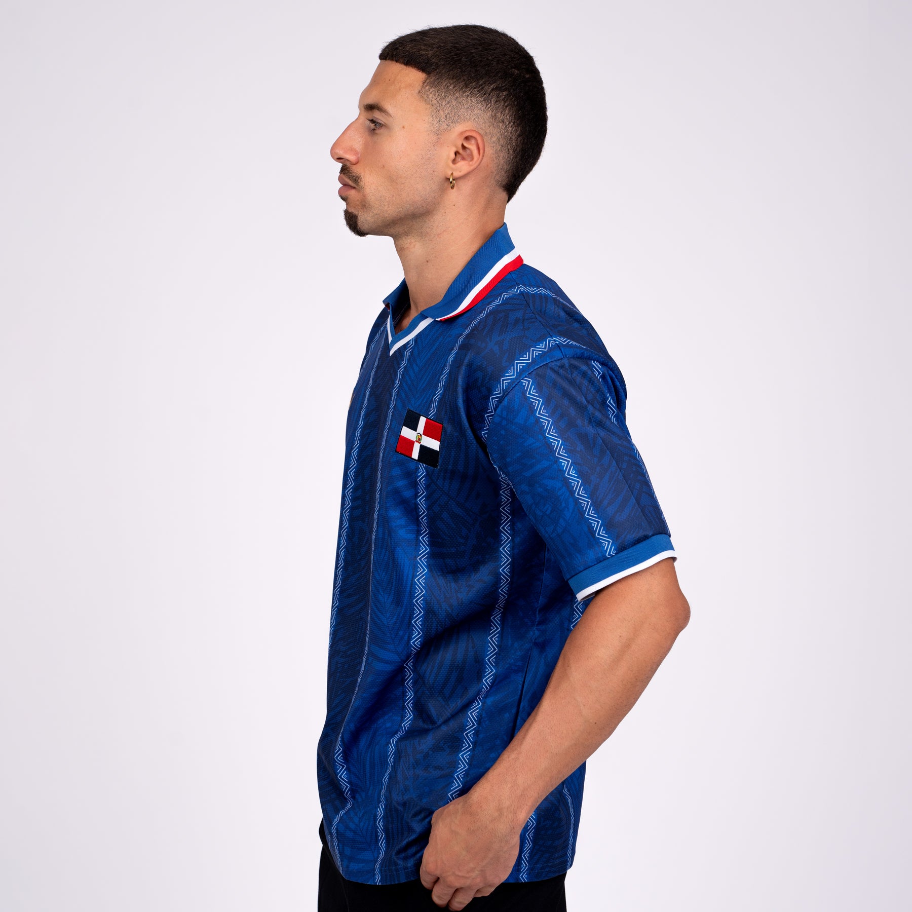 Dominican Republic Heritage Retro Blue Custom Football Jersey Model Side Soccer Dominican World