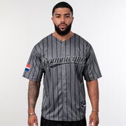 Dominican Republic 'Platano Verde' Grey Baseball Custom Jersey Model Front
