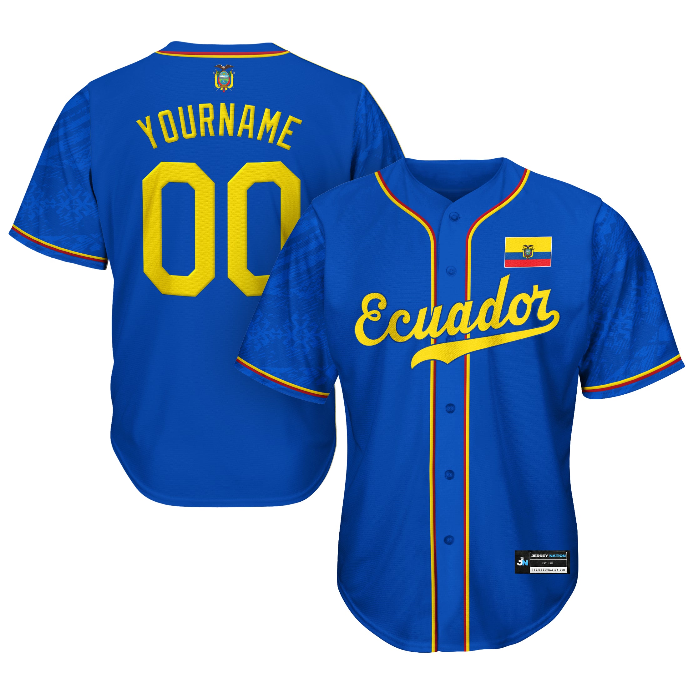 Ecuador Heritage Custom Blue Baseball Jersey