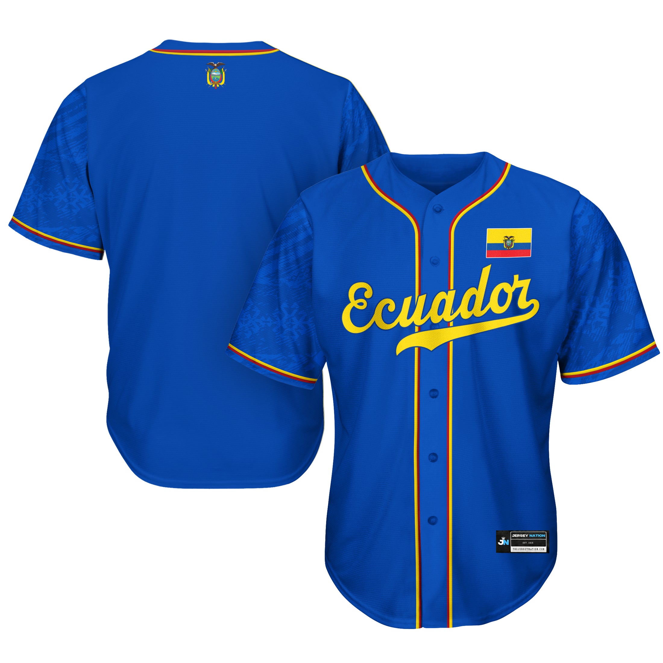 Ecuador Heritage Custom Blue Baseball Jersey Shirt