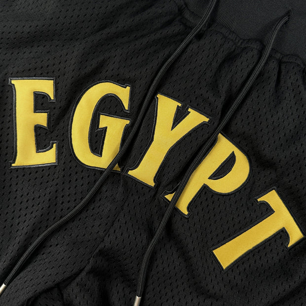 Egypt Heritage Basketball Shorts Stitched Closeups