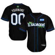 El Salvador 'Flor de Izote' Custom Baseball Jersey Black