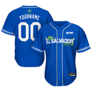 El Salvador 'Flor de Izote' Custom Baseball Jersey Blue