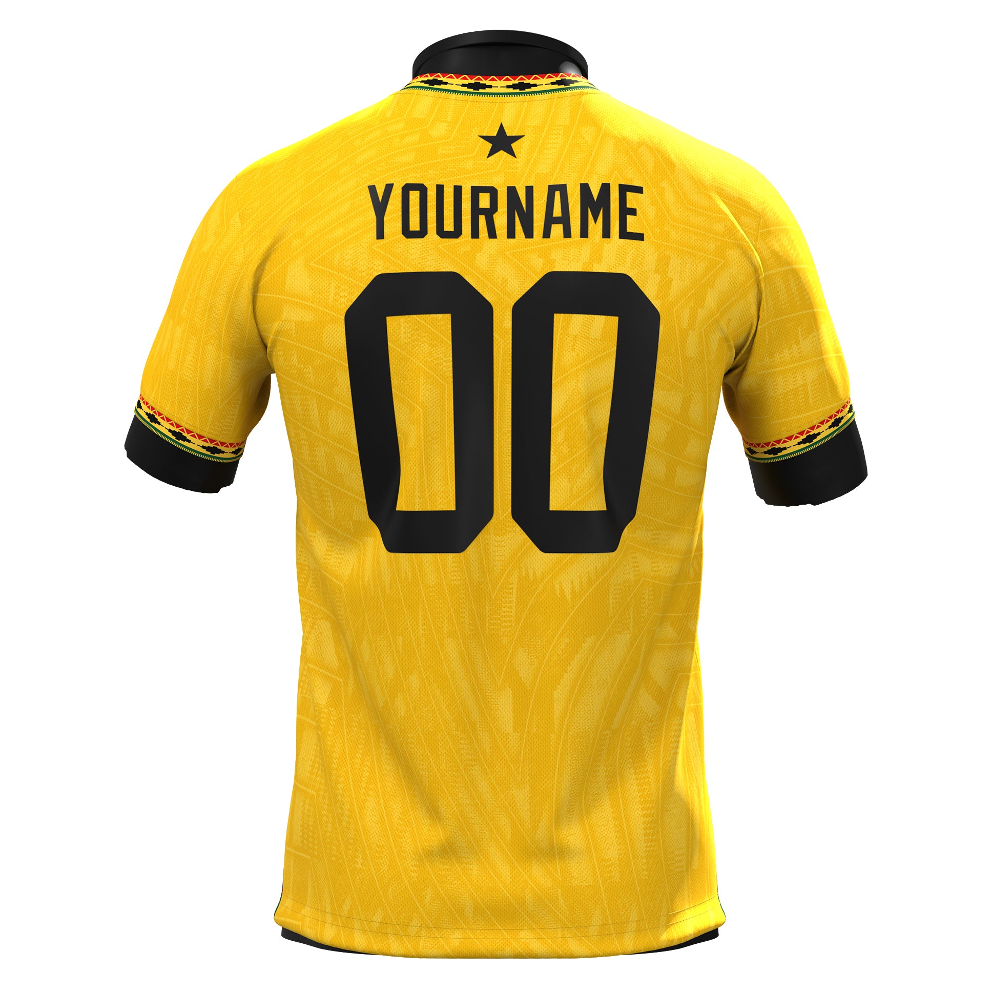 Ghana Heritage Custom Football Jersey Yellow Soccer World Shirt