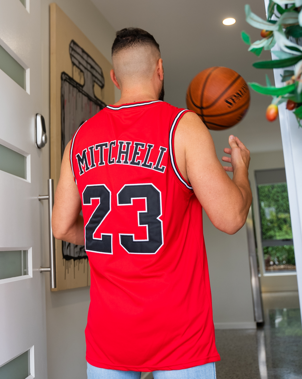 Red Black-White Custom Basketball Jersey