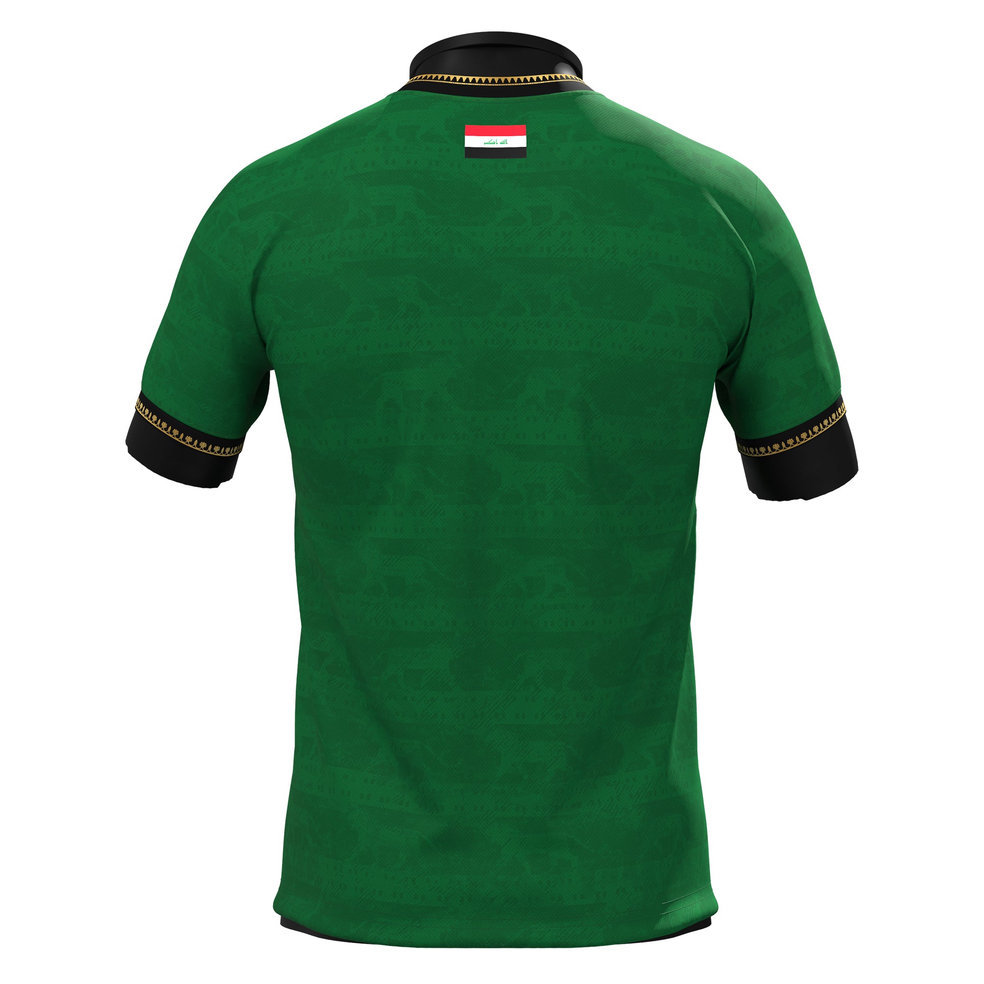 Iraq Heritage Green Custom Football Jersey Back