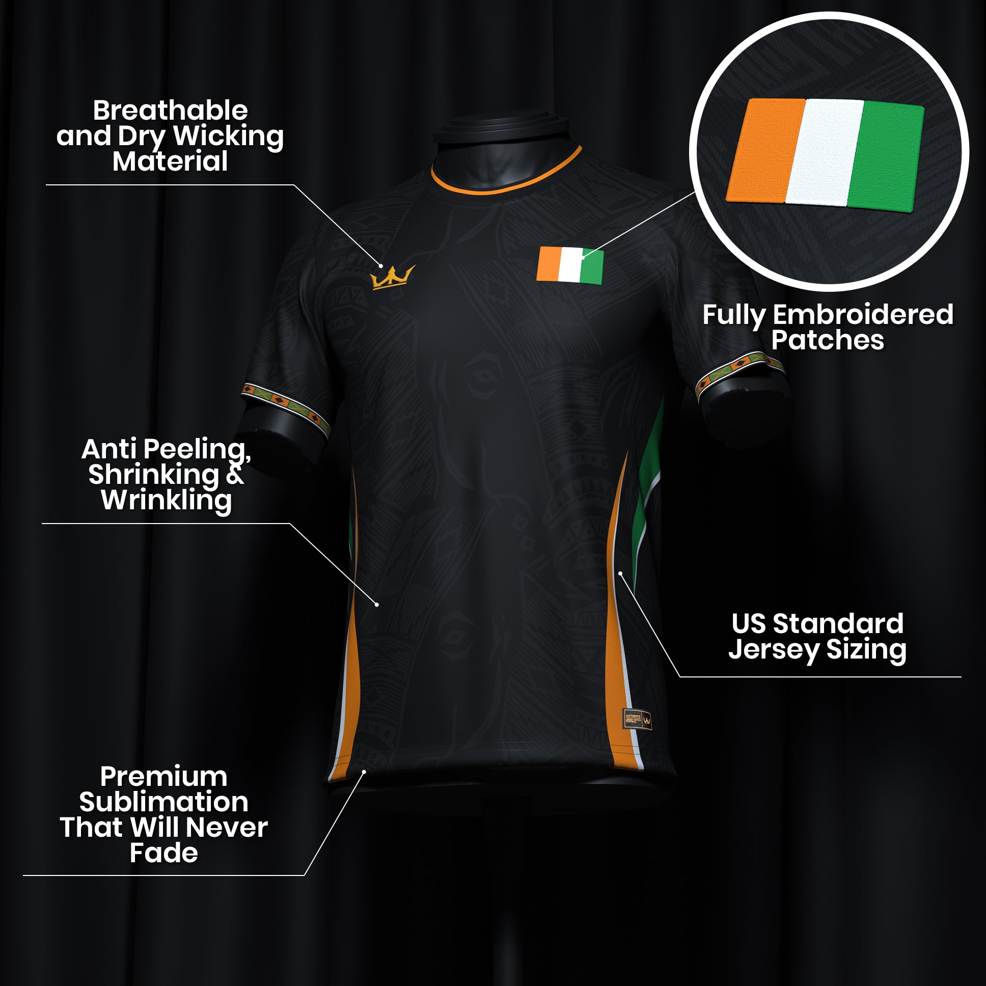 Ivory Coast Heritage Custom Football Jersey Côte d&