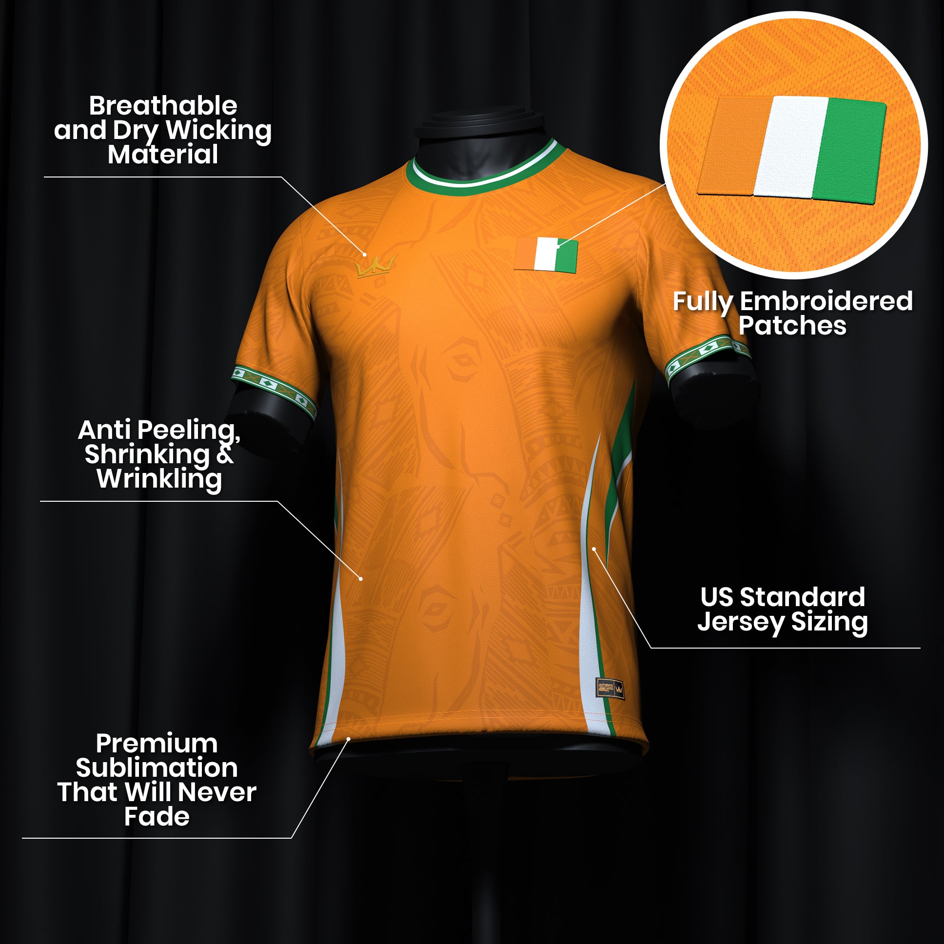 Ivory Coast Heritage Custom Football Jersey Côte d&