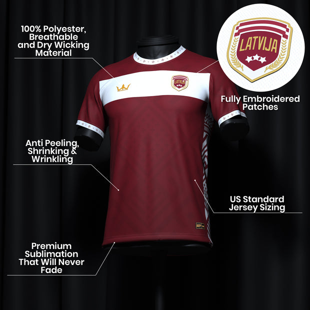 Latvia Custom Football Jersey