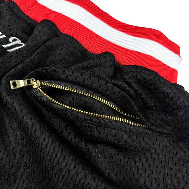 Lebanon Heritage Black Basketball Shorts Embroidered Back Pockets