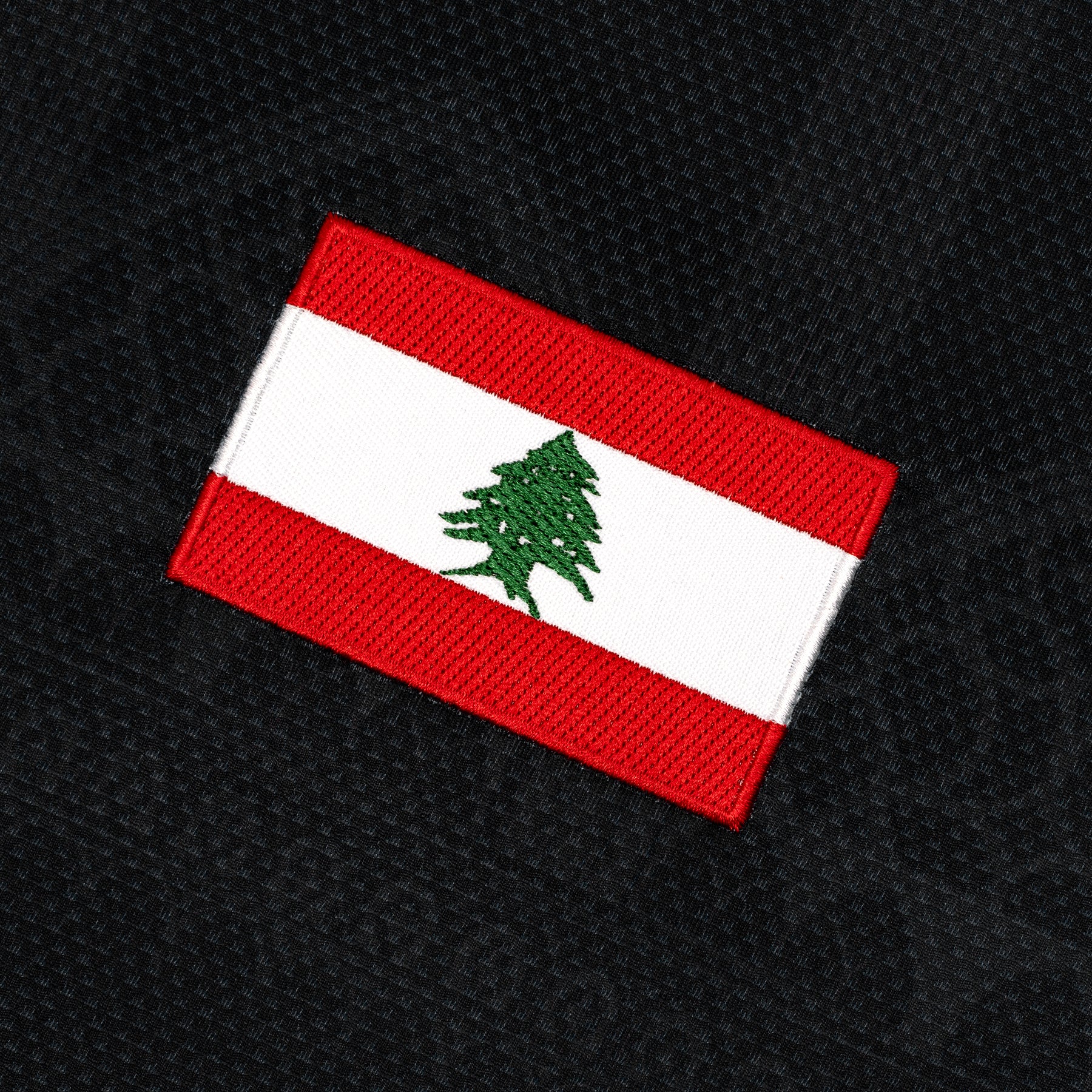 Lebanon Heritage Retro Custom Football Jersey World Soccer Shirt Lebanese Stitched Flag Closeup