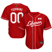 Lebanon 'Taree' Red Baseball Jersey Custom