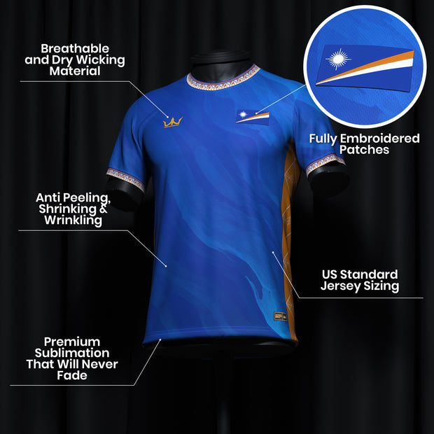 Marshall Islands Heritage Custom Football Jersey