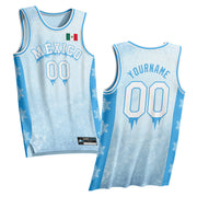 Mexico Christmas Custom Basketball Jersey Icy Blue