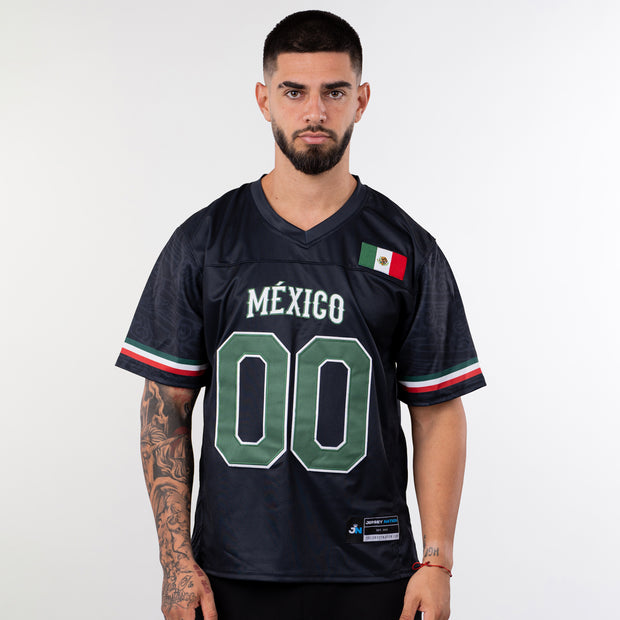 Mexico Heritage Custom American Football Black Jersey