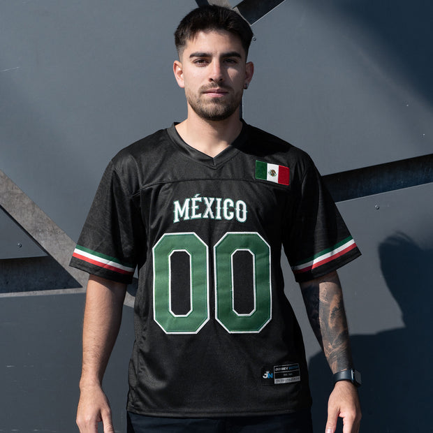 Mexico Heritage Custom American Football Black Jersey Model Styling