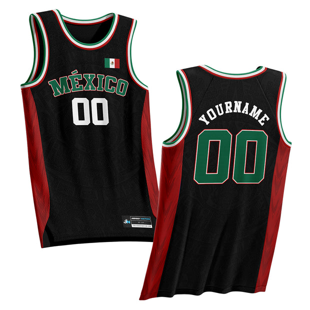Mexico Heritage Custom Basketball Black Jersey 