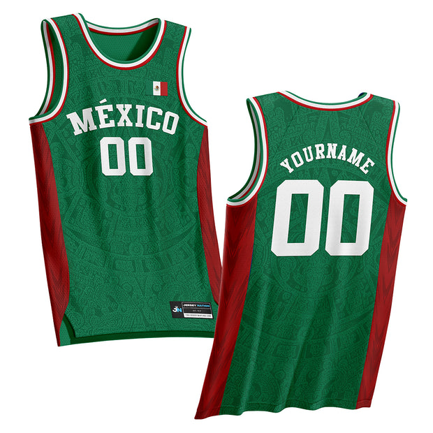 Mexico Heritage Custom Basketball Green Jersey