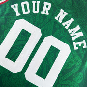 Mexico Heritage Custom Basketball Green Jersey Closeup Back Customized 