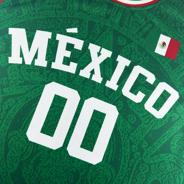 Mexico Heritage Custom Basketball Green Jersey Closeup Front