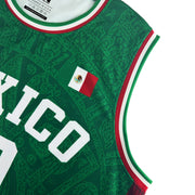 Mexico Heritage Custom Basketball Green Jersey Closeup Sleeves 