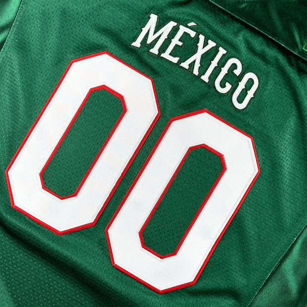 Mexico Heritage Custom Green Football Jersey Closeup