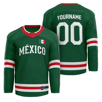 Mexico Heritage Green Custom Hockey Jersey