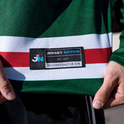Mexico Heritage Green Custom Hockey Jersey Closeups Stitched