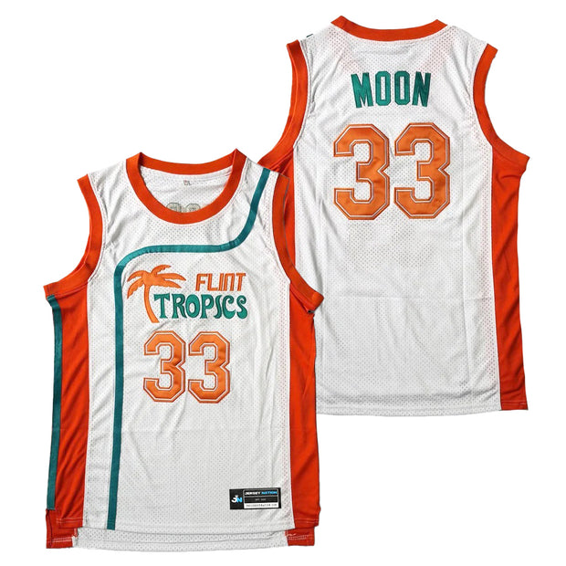 Jackie Moon Flint Tropics White Basketball Jersey