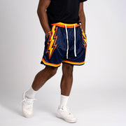 Splash Bolts Navy Blue Basketball Mesh Shorts