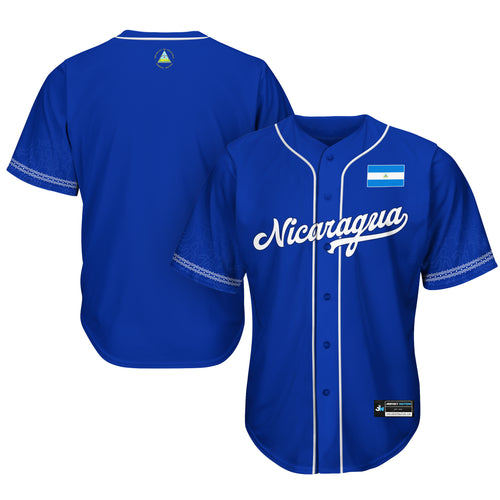 Nicaragua Heritage Baseball Jersey Blue