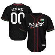 Palestine 'Tatreez' Baseball Custom Jersey Black