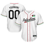 Palestine 'Tatreez' Baseball Custom Jersey White Custom