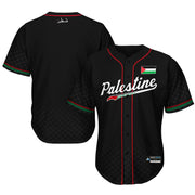 Palestine 'Tatreez' Baseball Jersey Black