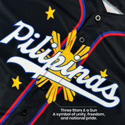 Philippines Black 'Three Stars & a Sun' Baseball Jersey Closeups 