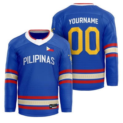 Philippines Blue Heritage Custom Hockey Jersey