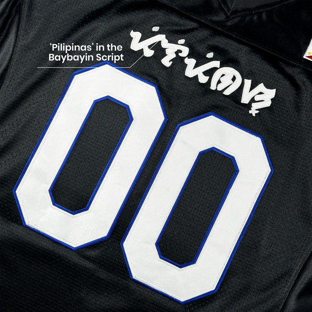 Philippines Heritage Black Custom American Football Jersey Closeup